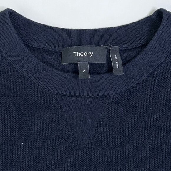 Theory Myhlo Breach Crewneck Sweater Navy Size M - Picture 7 of 10
